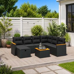 Detailed Specs for 8 Piece Modular Garden Sofa Set