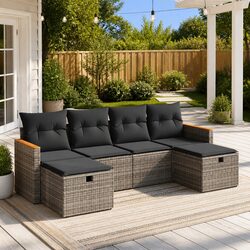 6-Piece Grey Outdoor Sofa Set Specifications
