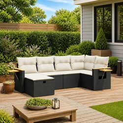 Specifications of Black Garden Sofa Set: 6 Pieces Included