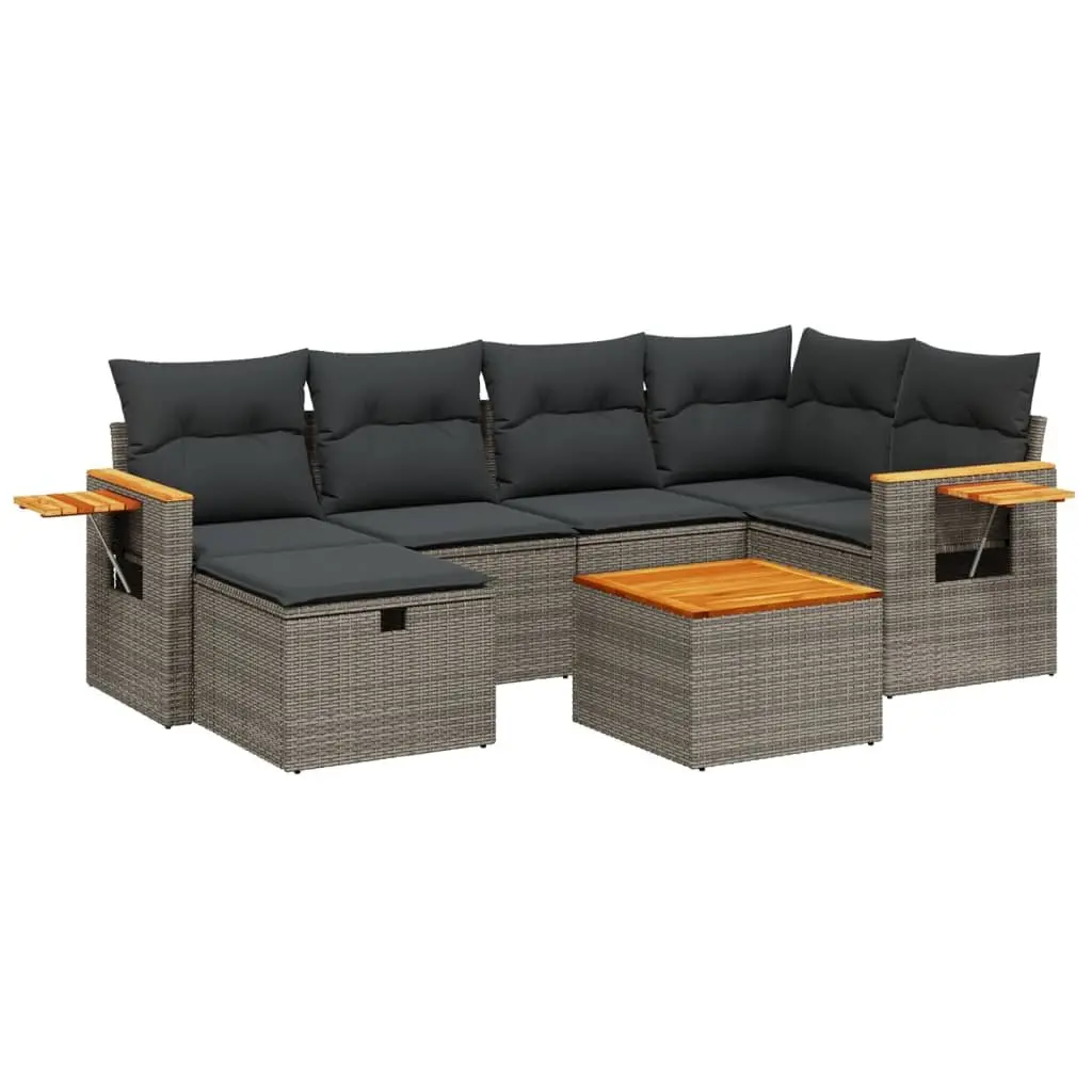 7 Piece Garden Sofa Set with Cushions