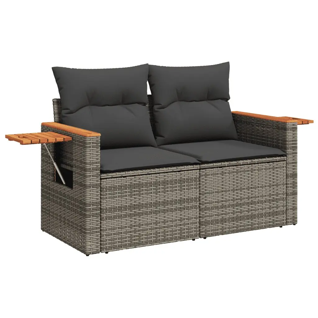7 Piece Garden Sofa Set for Outdoor Patio Grey Modular Furniture