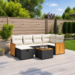 7-Piece Black Outdoor Sofa Set - Features and Specs