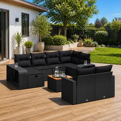 Specifications of 11-Piece Black Patio Sofa Set