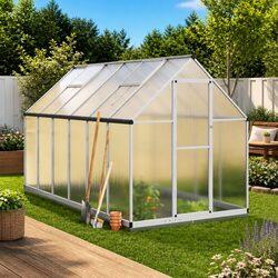 Greenhouse Specifications: Silver 334x169x202 cm with Aluminium Frame