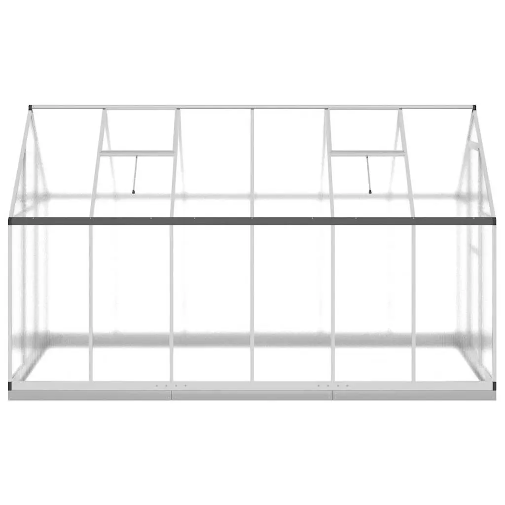 Walk-In Greenhouse for Garden 334x169x202 cm Silver Aluminium Frame with UV-Resistant Polycarbonate Panels