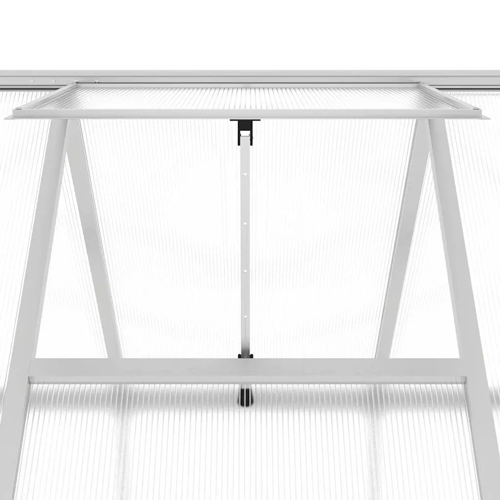 Walk-In Greenhouse for Garden 334x169x202 cm Silver Aluminium Frame with UV-Resistant Polycarbonate Panels