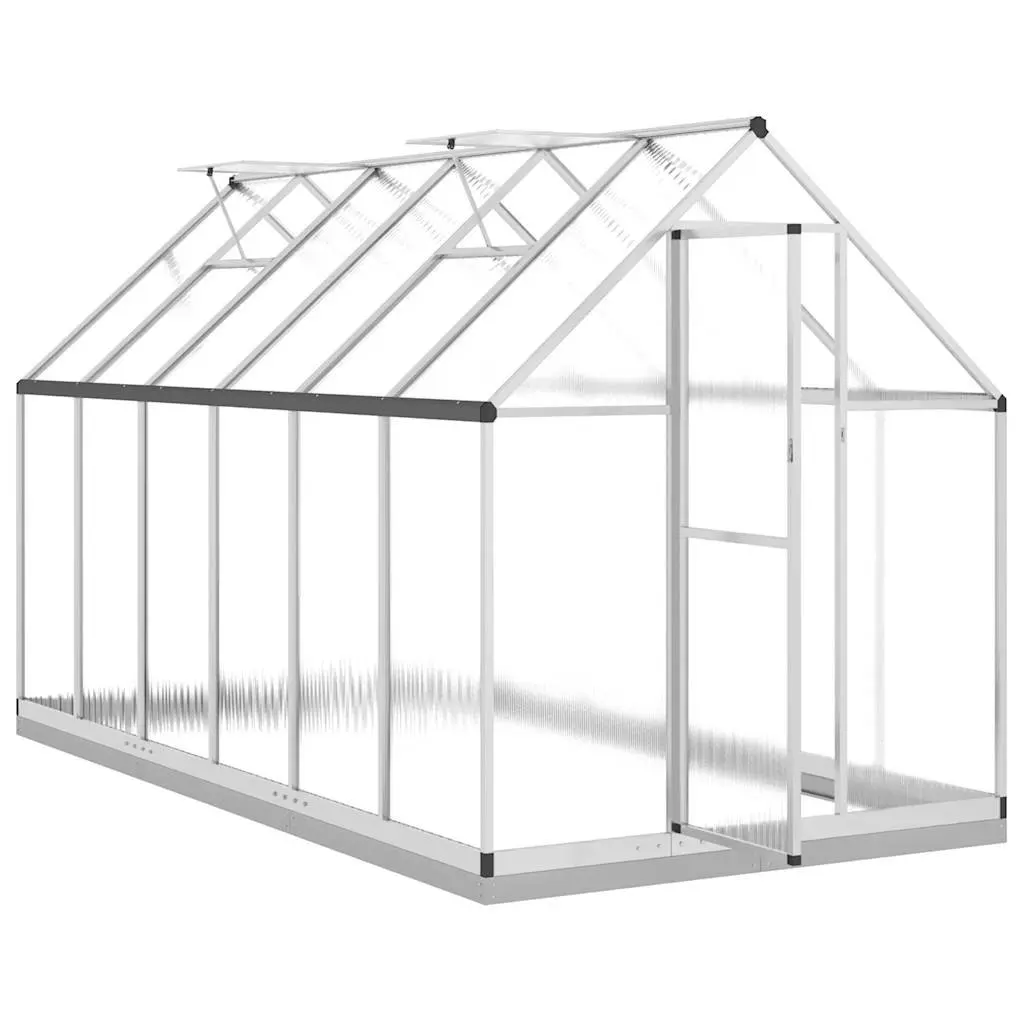 Walk-In Greenhouse for Garden 334x169x202 cm Silver Aluminium Frame with UV-Resistant Polycarbonate Panels