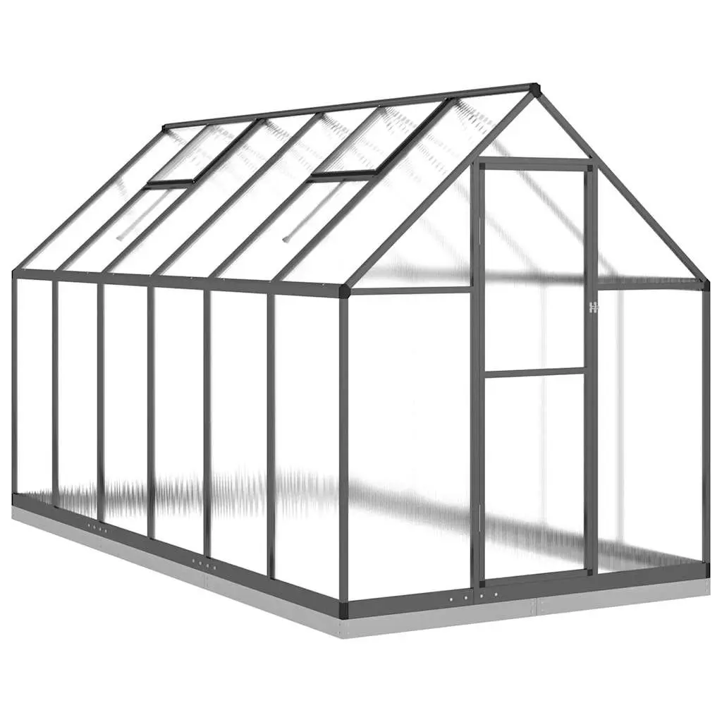 Greenhouse Aluminium Frame Walk-in Garden Polycarbonate Panels Anthracite