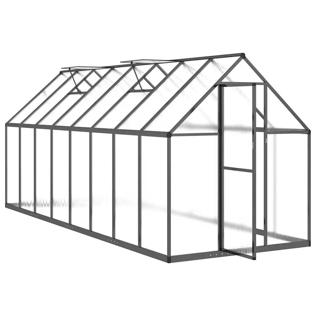 Walk-in Greenhouse for Backyard Garden Aluminium Frame Polycarbonate Panels 445 x 169 x 195 cm