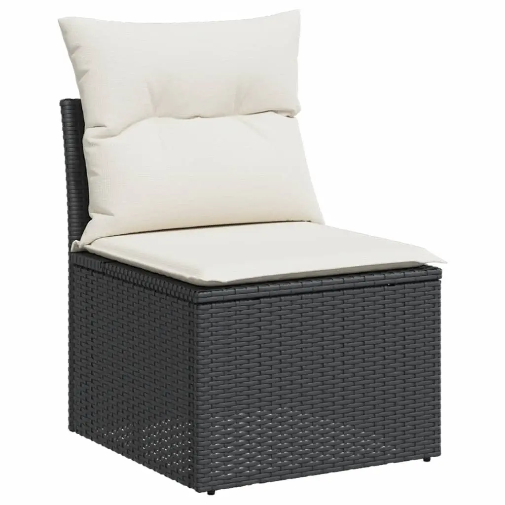 7 Piece Outdoor Garden Sofa Set Patio with Adjustable Dining Coffee Table in Black
