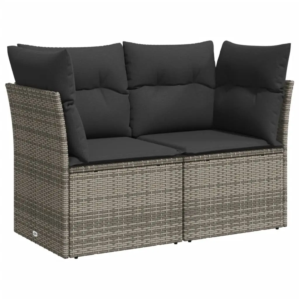 Outdoor Garden Sofa Set 8 Piece Modular Grey PE Rattan Cushions Patio Furniture
