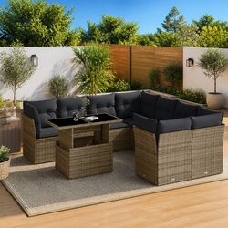 Specifications for 9-Piece Garden Sofa Set in Grey