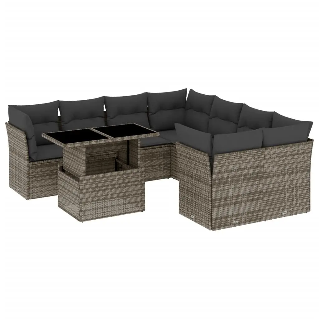9-Piece Garden Sofa Set in Grey