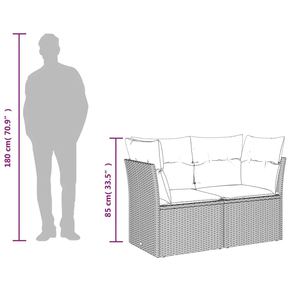 9-Piece Garden Sofa Set in Grey