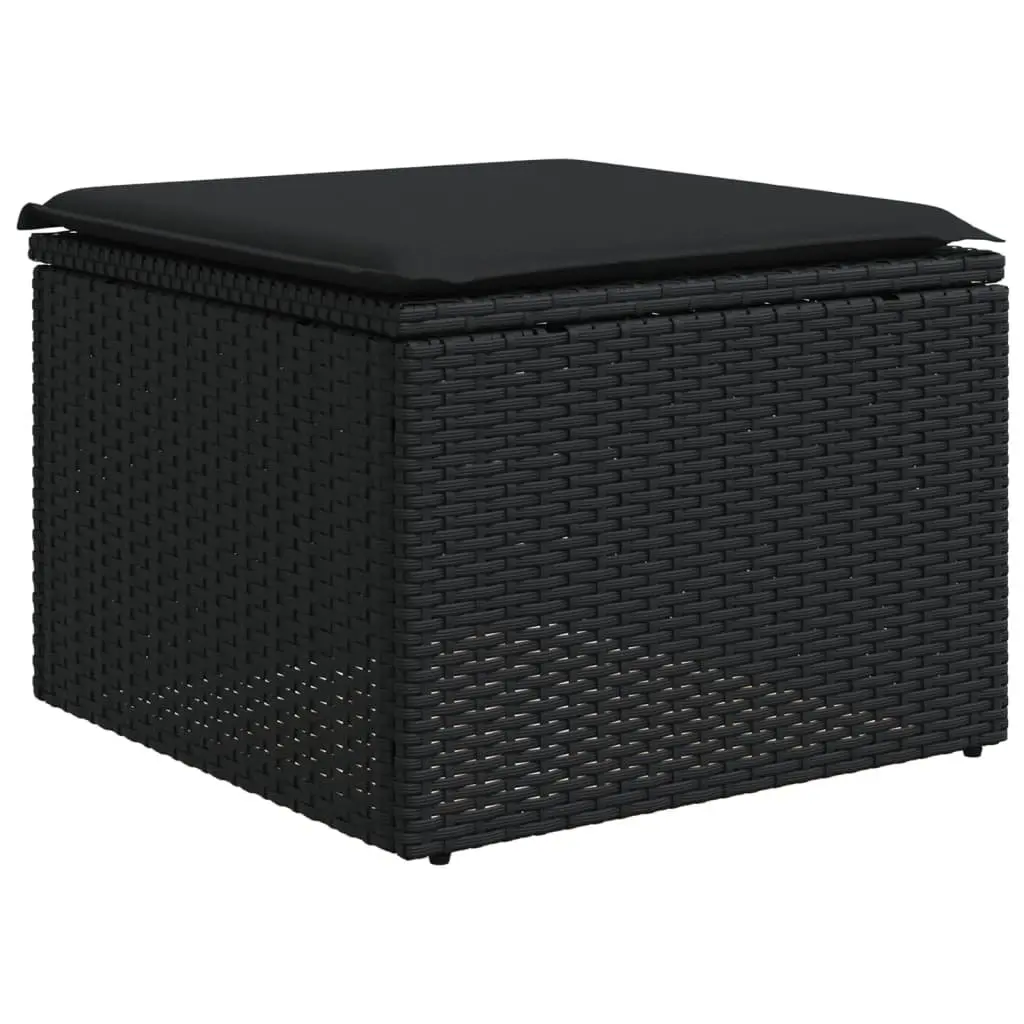 6 Piece Black Outdoor Rattan Sofa Set