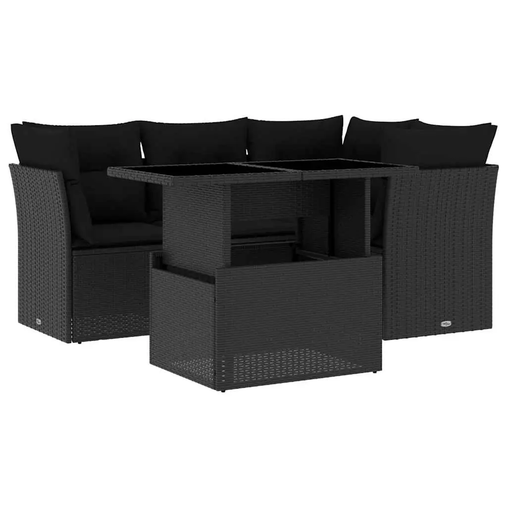 5 Piece Modular Garden Sofa Set with Adjustable Table