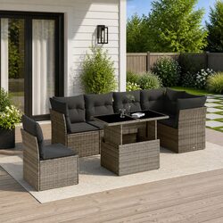 7 Piece Grey Garden Sofa Set Specifications and Features