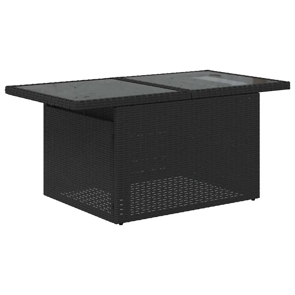 Garden Sofa Set 9 Piece Outdoor Furniture Patio Black Poly Rattan with Cushions
