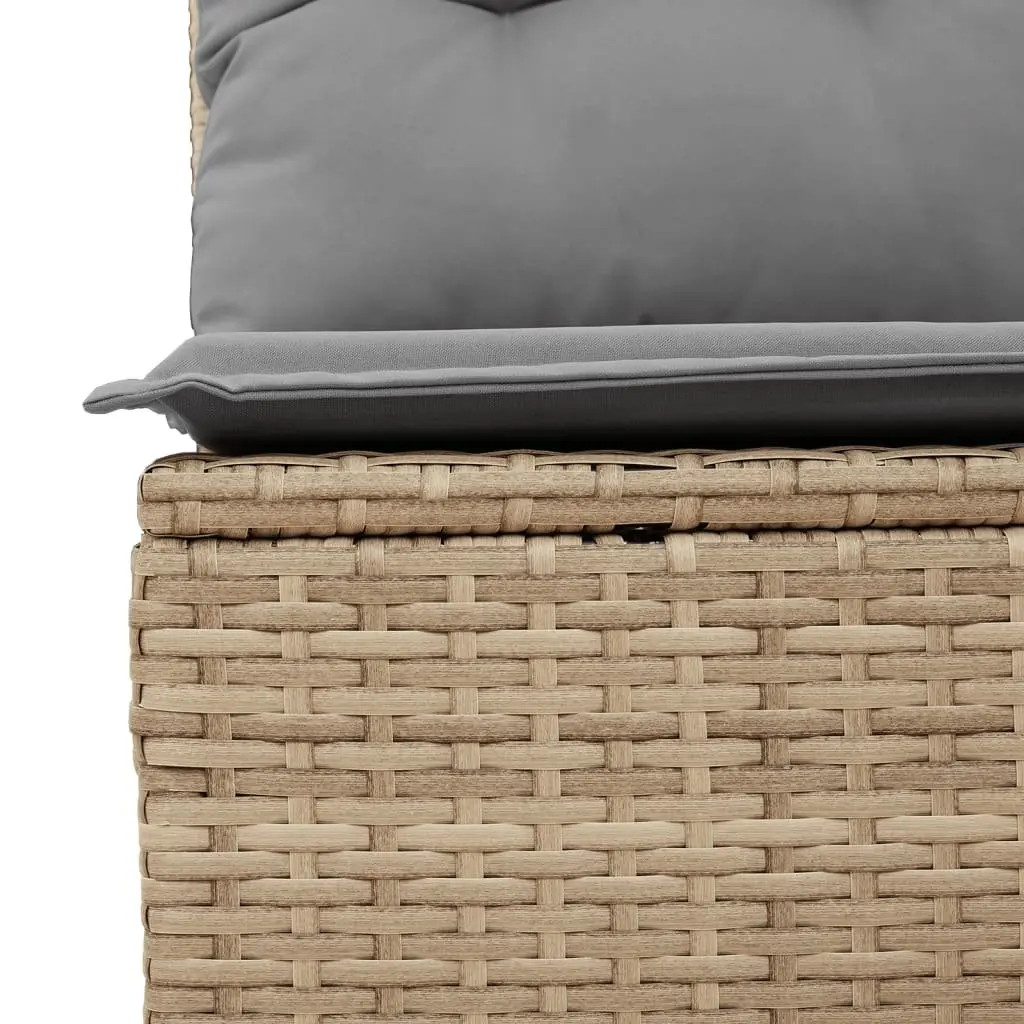 Garden Sofa Set 9 Piece Outdoor Furniture Beige Poly Rattan Patio Seating