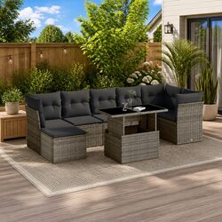 8-Piece Garden Sofa Set: Dimensions & Features