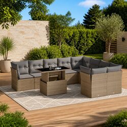 Specifications of 10-Piece Outdoor Sofa Set with Cushions