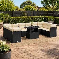 Specifications for 11 Piece Black Garden Sofa Set