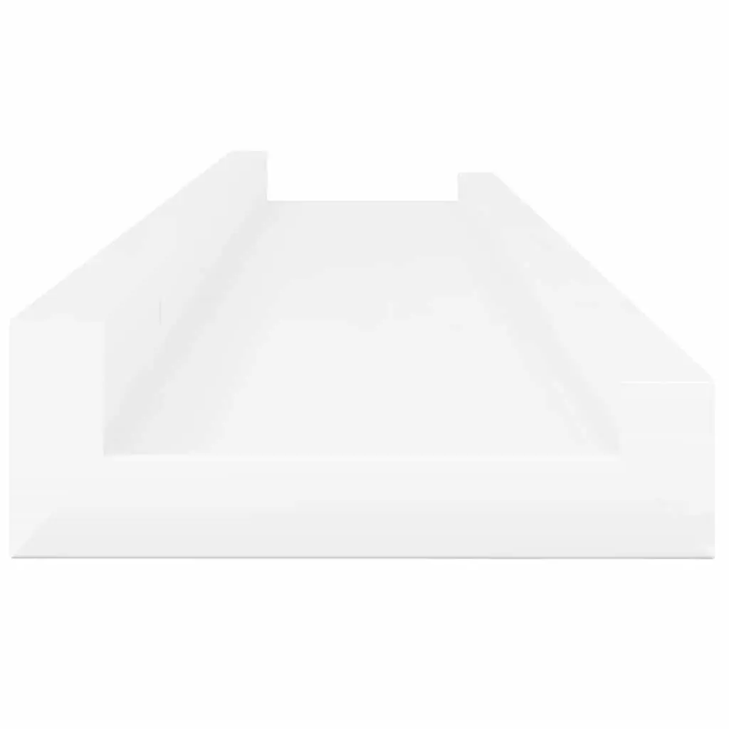 Wall Shelves 2 Piece Floating Storage Display 60x9x3 cm High Gloss White