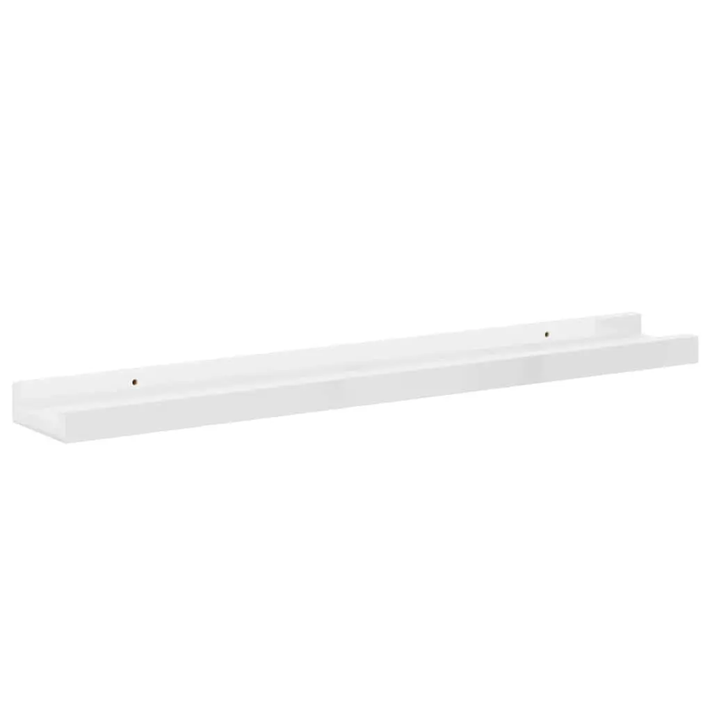 Wall Shelves 2 Piece Floating Storage Display 60x9x3 cm High Gloss White