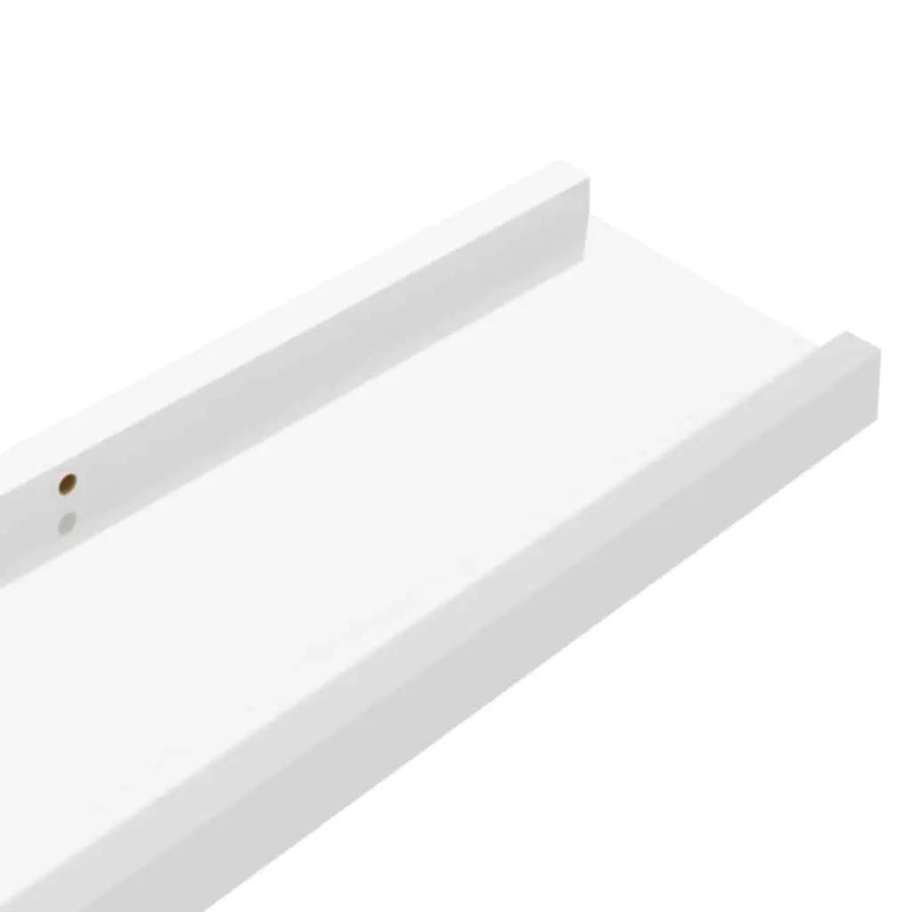 Wall Shelves for Storage Display 80 x 9 x 3 cm High Gloss White 2 Piece