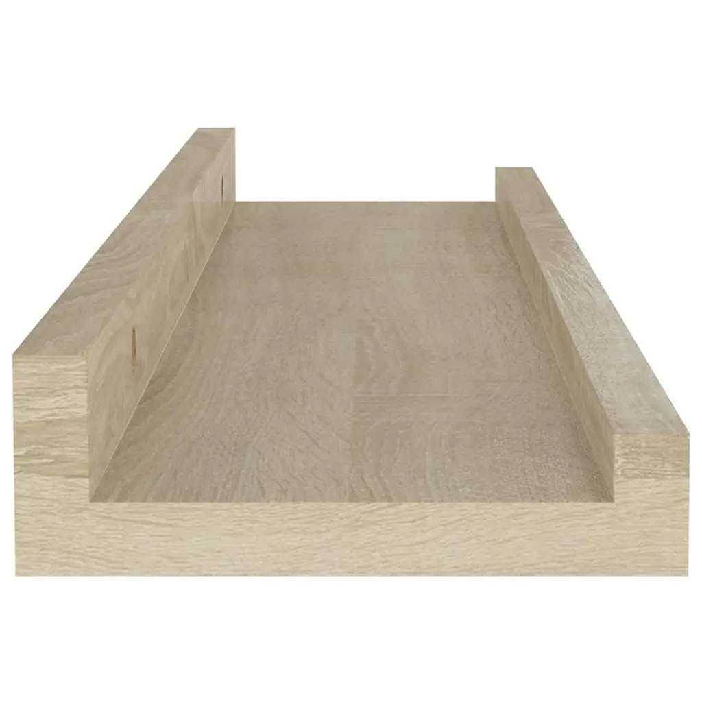 Wall Shelves Set of 2 Sonoma Oak Floating Storage Shelving Display Brackets
