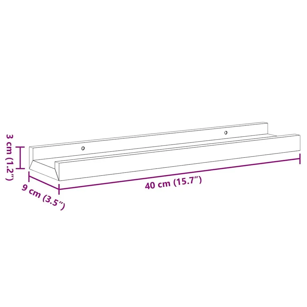 Wall Shelves Set of 2 Sonoma Oak Floating Storage Shelving Display Brackets