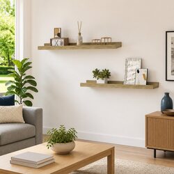 Brown Sonoma Oak Wall Shelves - Dimensions 60x9x3 cm, 2 pcs