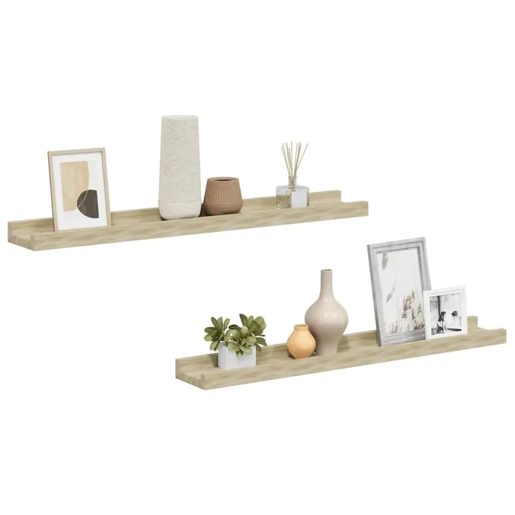 Wall Shelves for Home 60x9x3 cm Brown Sonoma Oak 2 Piece Storage Shelving Display Ledges