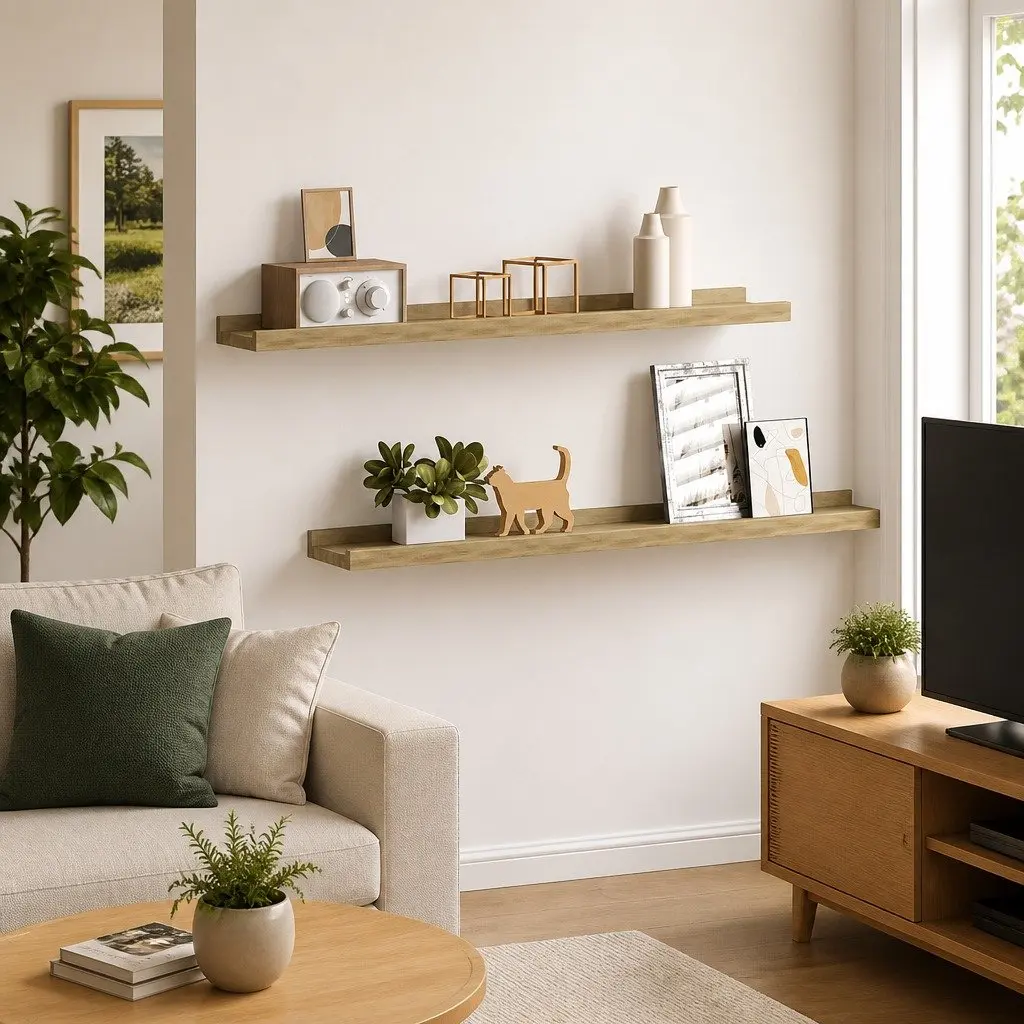 Wall Shelves for Home 80x9x3 cm Brown 2 Piece Floating Storage Display Ledges