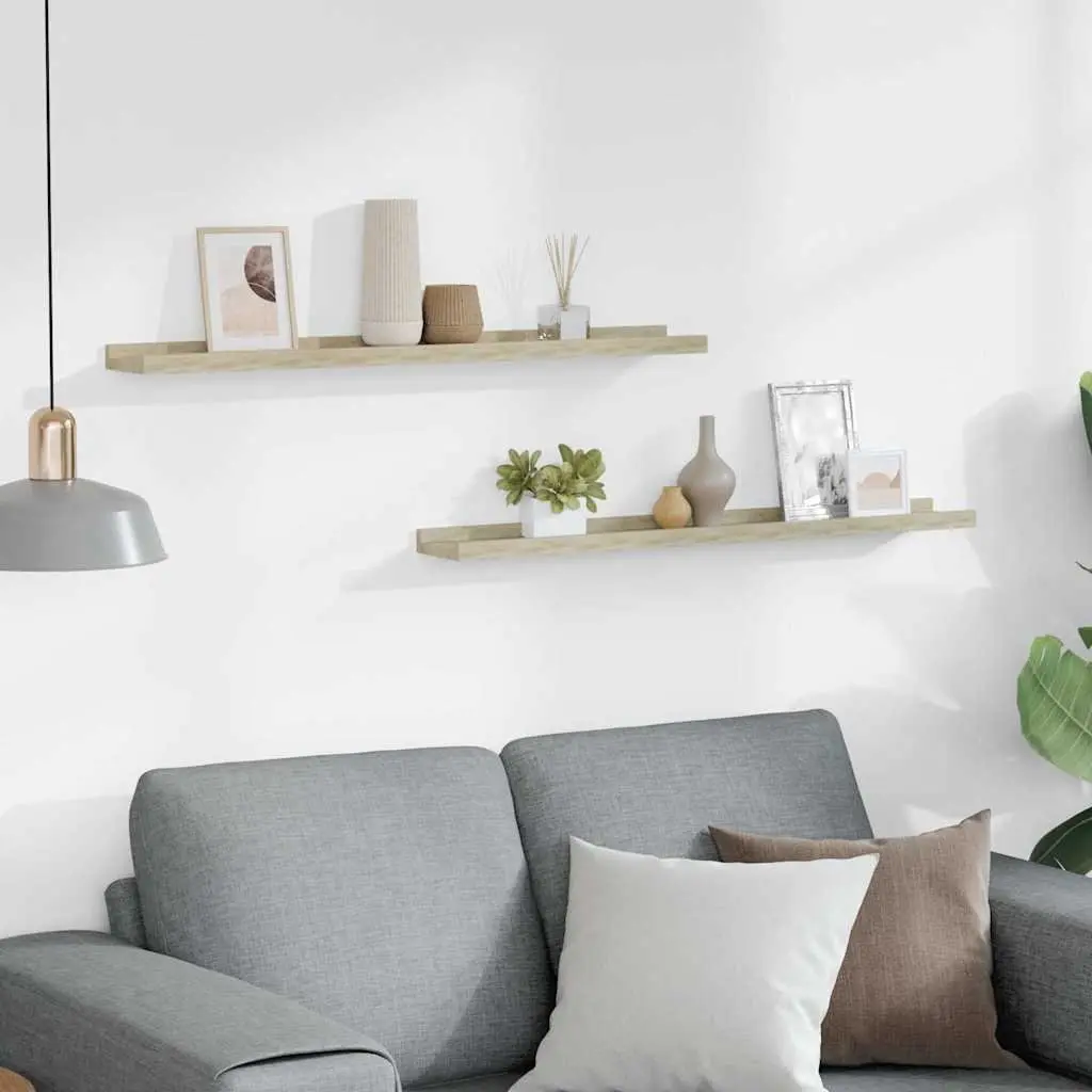 Wall Shelves for Home 80x9x3 cm Brown 2 Piece Floating Storage Display Ledges