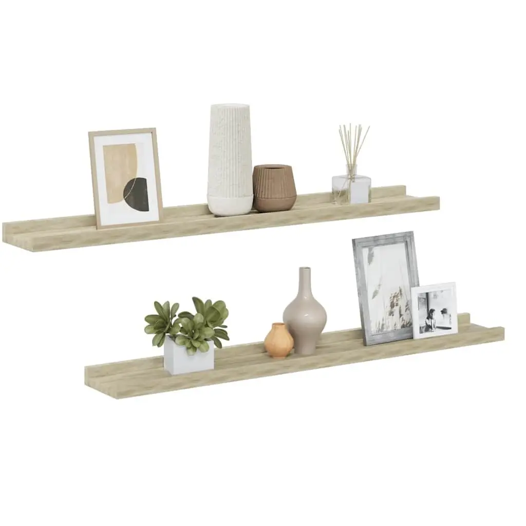 Wall Shelves for Home 80x9x3 cm Brown 2 Piece Floating Storage Display Ledges