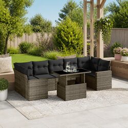 Specifications of 8-Piece Grey Modular Garden Sofa Set