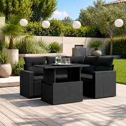 5 Piece Patio Lounge Set: Dimensions & Features Listed