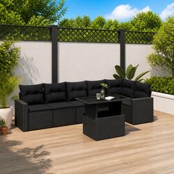7-Piece Modular Garden Sofa Set with Adjustable Height Table
