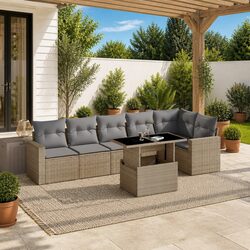 Specifications of 7 Piece Garden Sofa Set in Beige