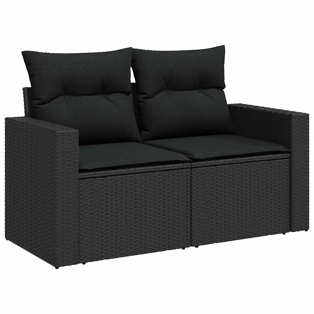 7 Piece Black Garden Sofa Set
