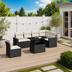 7 Piece Modular Black Rattan Outdoor Sofa Specifications