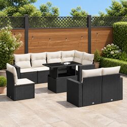 Specifications for the 9 Piece Black Garden Sofa Set