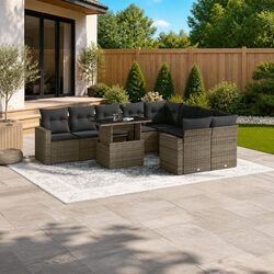 Garden Sofa Set 10 Piece - Grey Modular Design