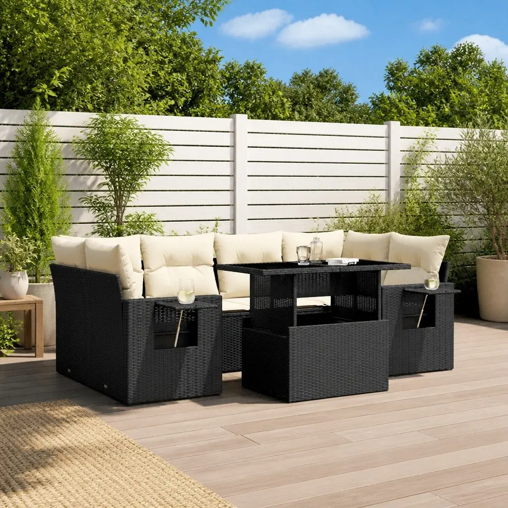 7 Piece Garden Sofa Set with Adjustable Table