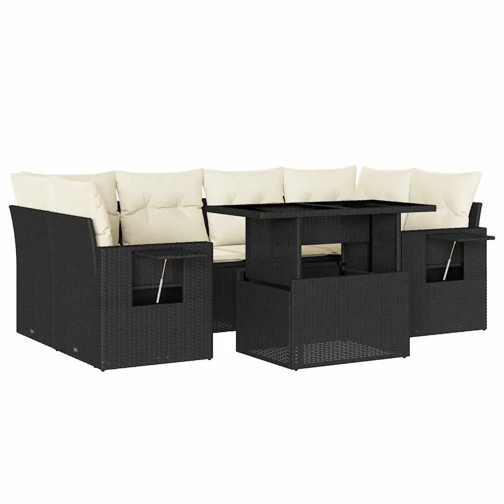 7 Piece Garden Sofa Set with Adjustable Table