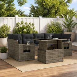 Specifications of 7 Piece Grey Poly Rattan Garden Sofa Set