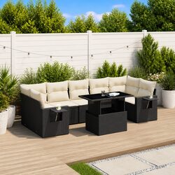 Garden Sofa Set 8 Pieces with Adjustable Table
