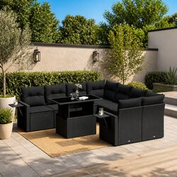 Specifications of 9 Piece Garden Sofa Set with Cushions