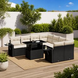 9 Piece Modular Garden Sofa Set with Adjustable Table